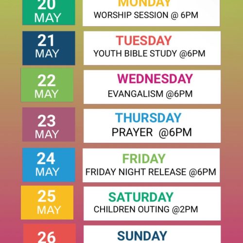 Youth Week Schedule